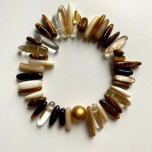 Tiger Eye Quartz Mother of Pearl Stretchy Braclet